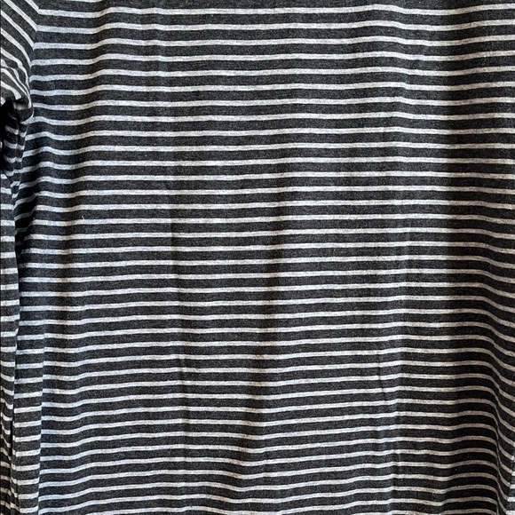 MICHAEL KORS Cotton Striped Grey Long Sleeve Top Silver Zipper Detail, Size M - Picture 7 of 8